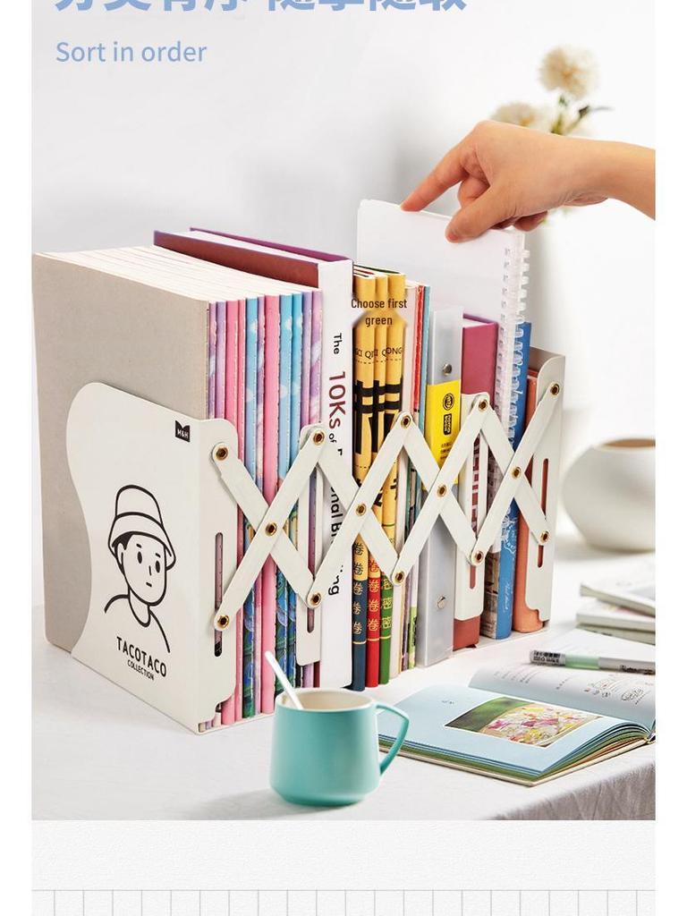 Mai & TACOTACO Adjustable Desktop Organizer Bookends with Dividers