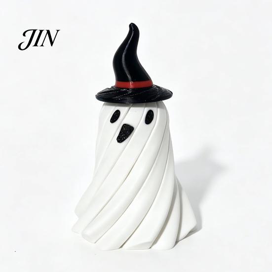 Halloween Fidget Spinner Spiral Ghost Toy, Pass Through Mini Sensory Stress Relief Toy Resin Party Decoration for Anxiety Relaxing Living Room Decor