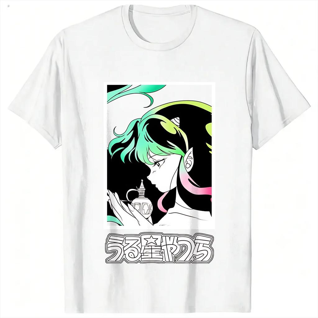 Urusei Yatsura Tshirt Unisex Streetwear Y2k Fun Graphic Print Anime Unisexga Beach Summer Short Sleeve Cotton Hipster Oversized Top