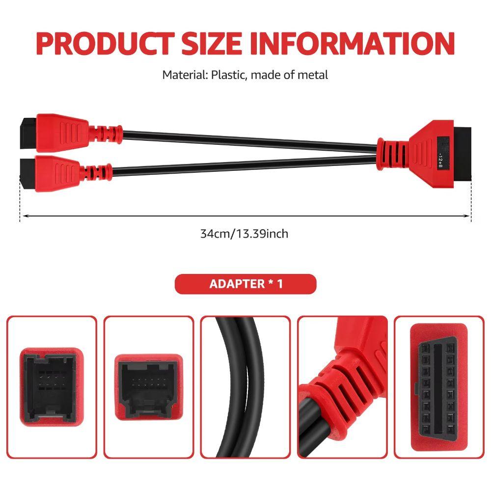 12+8 Pin OBD Adapter Cable Bypass Design Diagnostic Tool Cable Diagnostic Cord For Fiat
