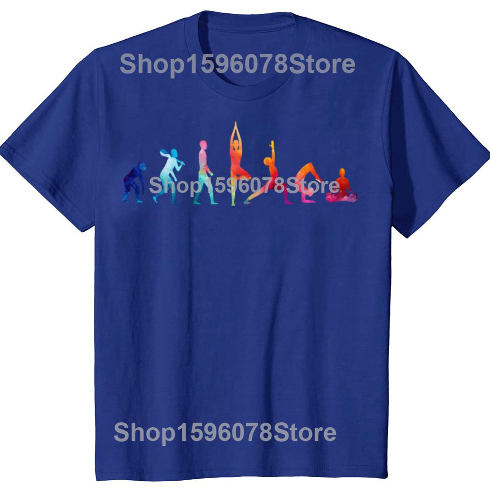 Забавные футболки с графикой эволюции йоги для мужчин и женщин, из чистого хлопка, юмористические, уличная одежда, футболка с коротким рукавом, унисекс, свободная одежда