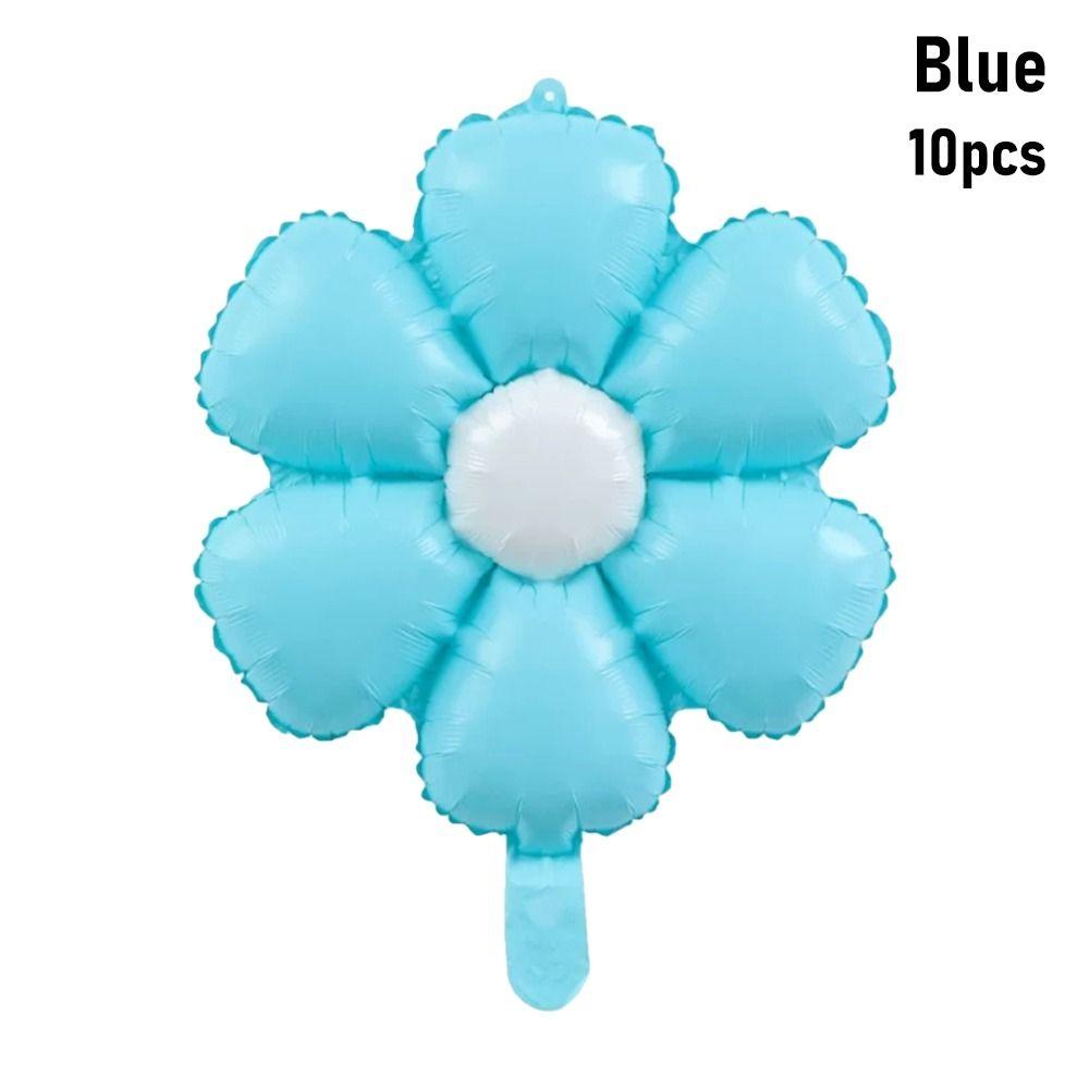 10Pcs Happy Birthday Party Decoration Summer Theme Macaron Daisy Durable Aluminum Foil Balloon
