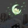 Creative Luminous Moon Rabbit Self-adhesive Wall Sticker Luminous Children's Room Fluorescent Decorative Sticker