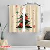2pcs,2D Plane Printing Pattern Curtains Christmas Tree Festive Stars Versatile 100% Polyester (without Rod) Outdoor Decorations