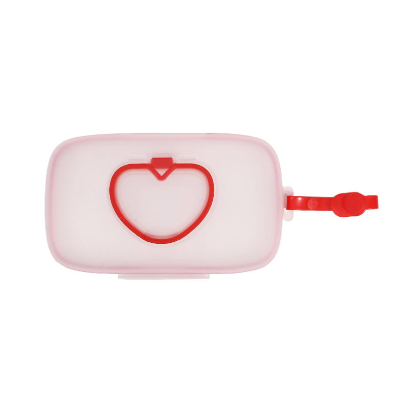 1 шт. Портативный контейнер для хранения влажных салфеток и масок в форме сердца из полипропилена с защелкой для детских путешествий, держатель для салфеток