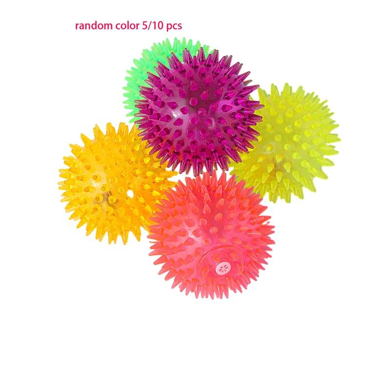 Оптовый мяч для питомца, мигающий и колючий, случайного цвета, материал TPR