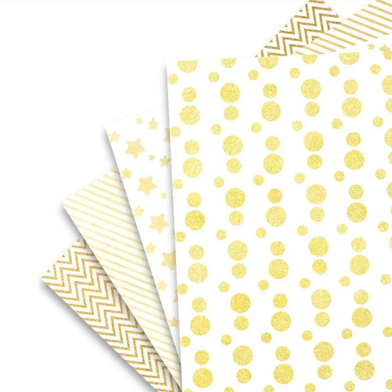 Рождественская упаковочная бумага, Золотая звезда, Упаковочная бумага для подарочной коробки на Новый год, Материалы для поделок своими руками на Рождество, Папиросная бумага, 10 ЛИСТОВ