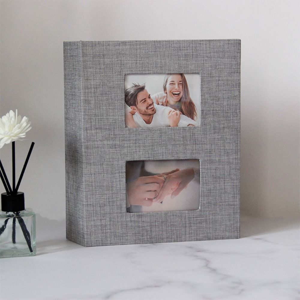 6-inch Picture Albums Book 200Pcs Large Scrapbook Album Linen Cover Photo Album  Family Anniversary
