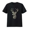 Мужская футболка для охоты 'Timeless Deer' S-XXL Уникальный дизайн 'Отпечаток пальца' Лесной натуральный стиль Винтажная стирка Графическая Дышащая