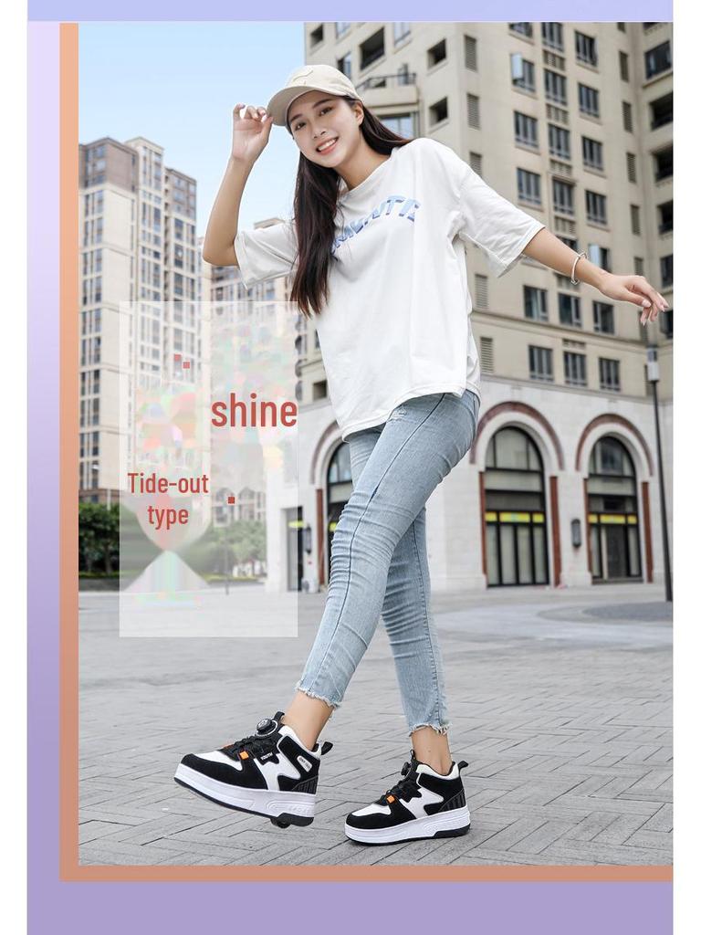 Кроссовки для бега с двумя колесами Mesh 2024 для детей — обувь для катания на роликах со спортивной пряжкой