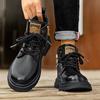 Мужские ботинки Модные мотоциклетные ботинки Высокие повседневные кожаные ботинки для мужчин Мягкие теплые зимние ботинки Ботинки на нескользящей платформе Botas