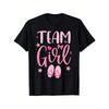 Женская футболка с графическим принтом 'Team Girl' Розовые буквы Принт с балетными туфлями Круглый вырез Короткий рукав Обычный крой Всесезонная Повседневная Ежедневный топ