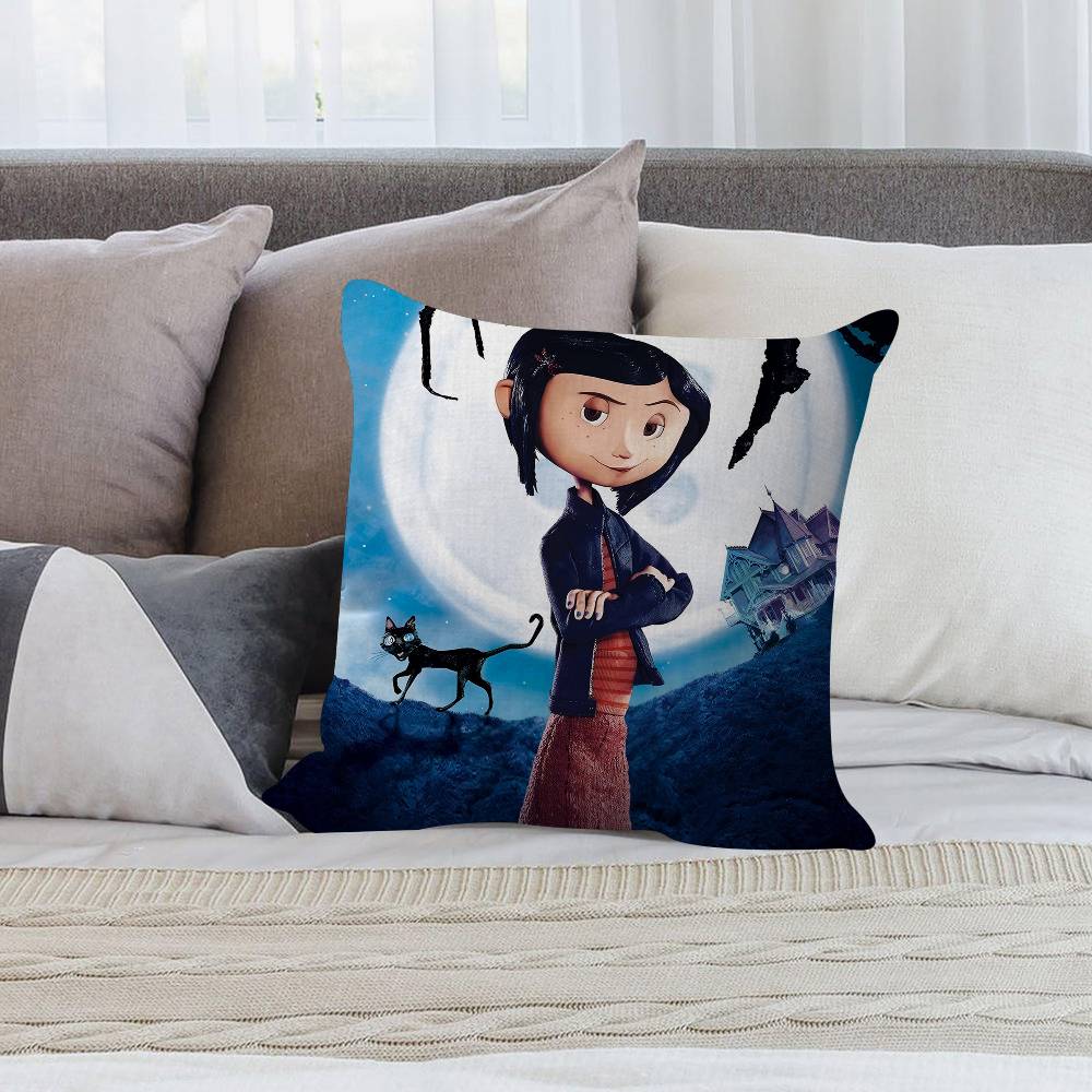 5D Anime C-Coraline Cushion Cover Inches Farmhouse Decor Home Throw Pillow Covers For Couch Decorations