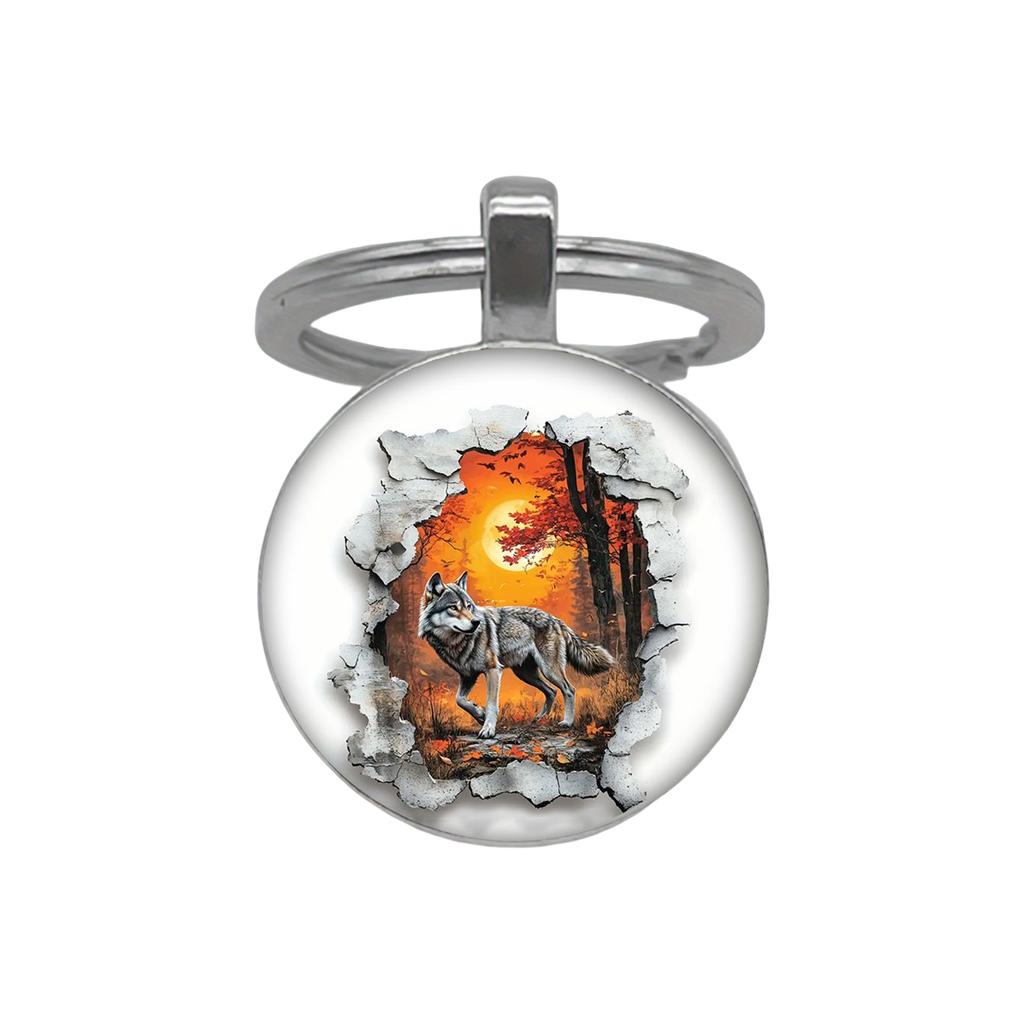 Badge Time Gemstone Keychain Pendant Cross Border  Accessories Metal Keychain