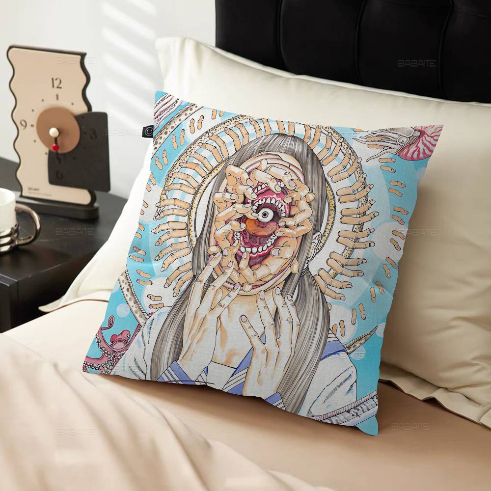 Shintaro Kago Art Horror Pillow Gifts Home Office Furnishings Bedroom Sofa Car Cushion Cover case 45x45cm
