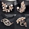 1PC Brooches Dress Shirt Pin Pearl Flower Decoration Brooch Pins Jewelry Accessories Rhinestones Women Bridal Boutonniere Corsage
