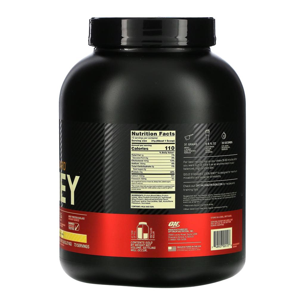Whey Protein French Vanilla Cream (2.27 Kg), Gold Standard 100% Whey French Vanilla Creme, Optimum Nutrition
