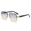 Cool Square Half-Frame Double-Beam Sunglasses for Men and Women