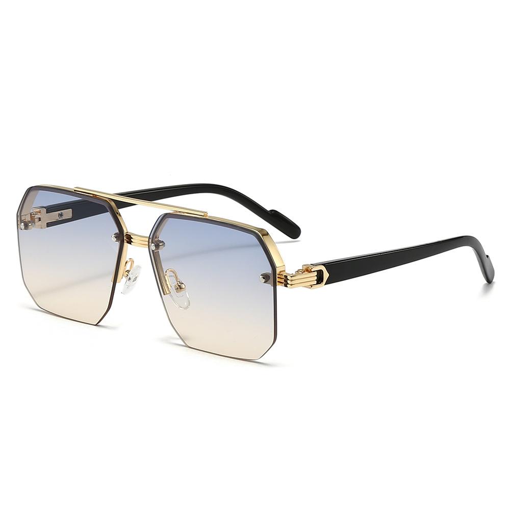 Cool Square Half-Frame Double-Beam Sunglasses for Men and Women