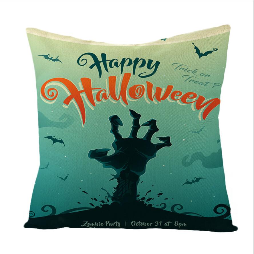 Halloween Night Castle Pumpkin Lantern Series Pillow Case Linen Home Decor Fabric Sofa Pillowcase Comfortable Car Cushion Cover