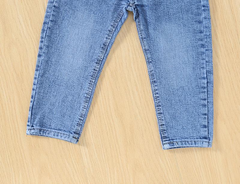 Джинсы прямые для девочек и мальчиков Весна/Осень 2025 - Выстиранный стиль для детей среднего и большого возраста