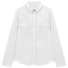 [Fleece Texture-Long Staple Cotton] Elastic Non-ironing Shirt Women's Long Sleeve White Premium Bottom Commuter Shirt