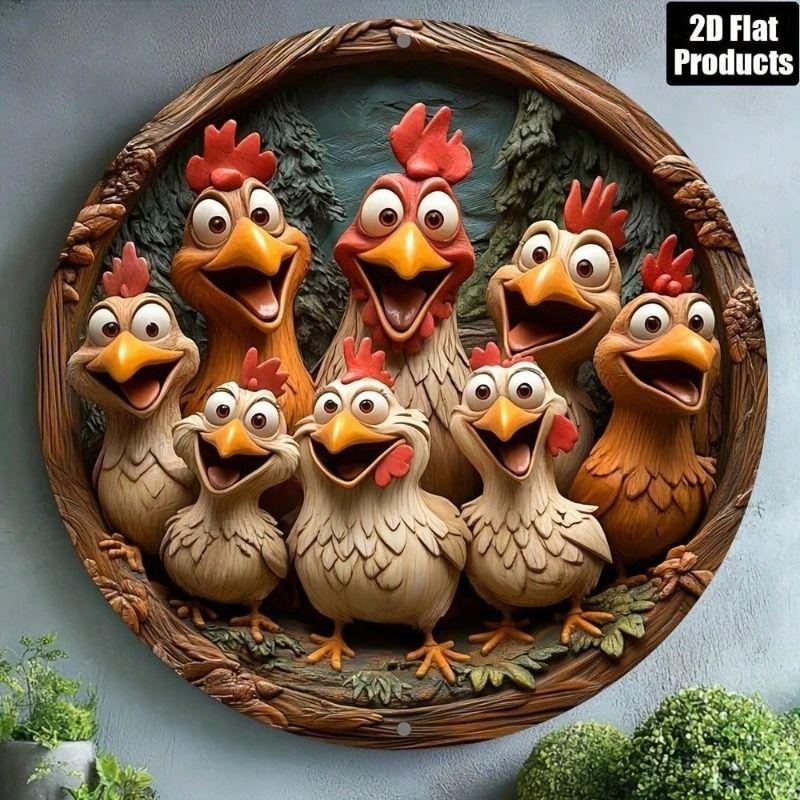 Металлический плакат Курица Ретро Кухонное Настенное Искусство