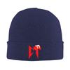 Red geometric symbol sloth design Unisex Women Unisex Knitted Hat Beanie Pullover Cap Winter Thermal Warm Christmas Outdoor Cycling