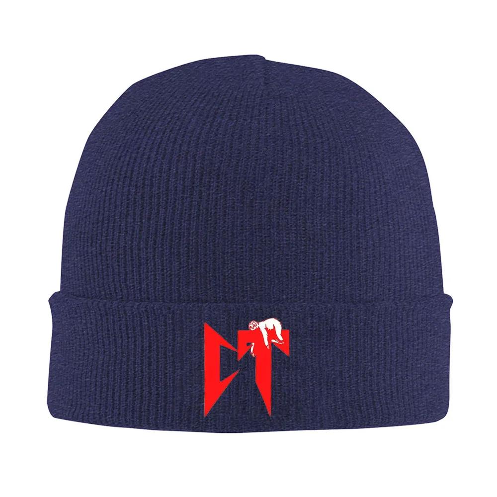 Red geometric symbol sloth design Unisex Women Unisex Knitted Hat Beanie Pullover Cap Winter Thermal Warm Christmas Outdoor Cycling