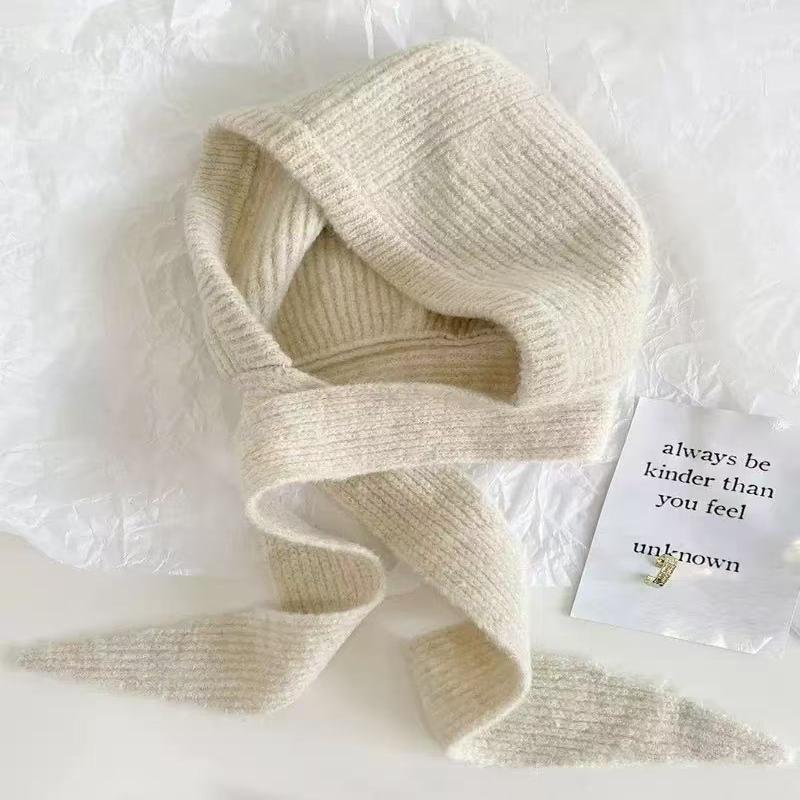 Корейский шарф-капюшон, шапка-балаклава, защита ушей, теплые шапки-бомберы, женские ретро-шапки с завязками и бантами, зимние аксессуары, вязаная шапка-закон