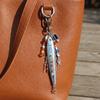 Fashion Funny Simulation Fishing Bait Keychain Alloy Beaded Bag Charms Multifunctional Creative Keyring Unisex