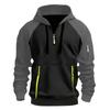 Men's Sweatshirt Hoodie Zipper Arm Pocket Cardigan Men's Sports Large Size Casual Hoodie