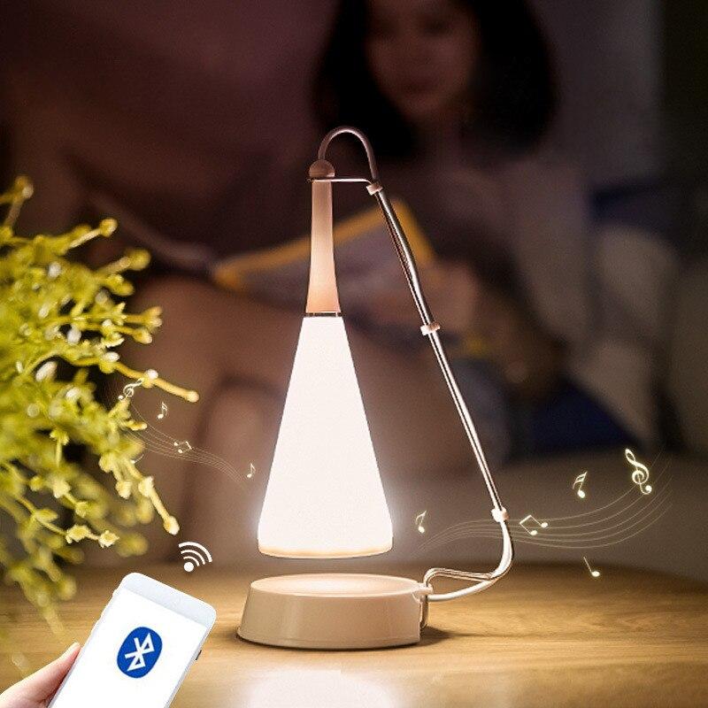Bluetooth музыкальная настольная лампа с сенсорным управлением, светодиодные ночные светильники для спальни, домашнего декора, освещение, USB аккумуляторная настольная лампа