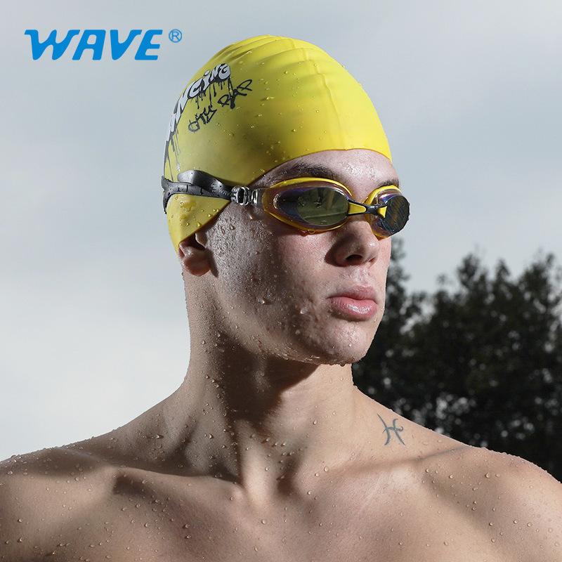 WAVE Professional Swimming Goggles Waterproof Anti-Fog Hd Large Frame Electroplating Speed Number Swimming Goggles