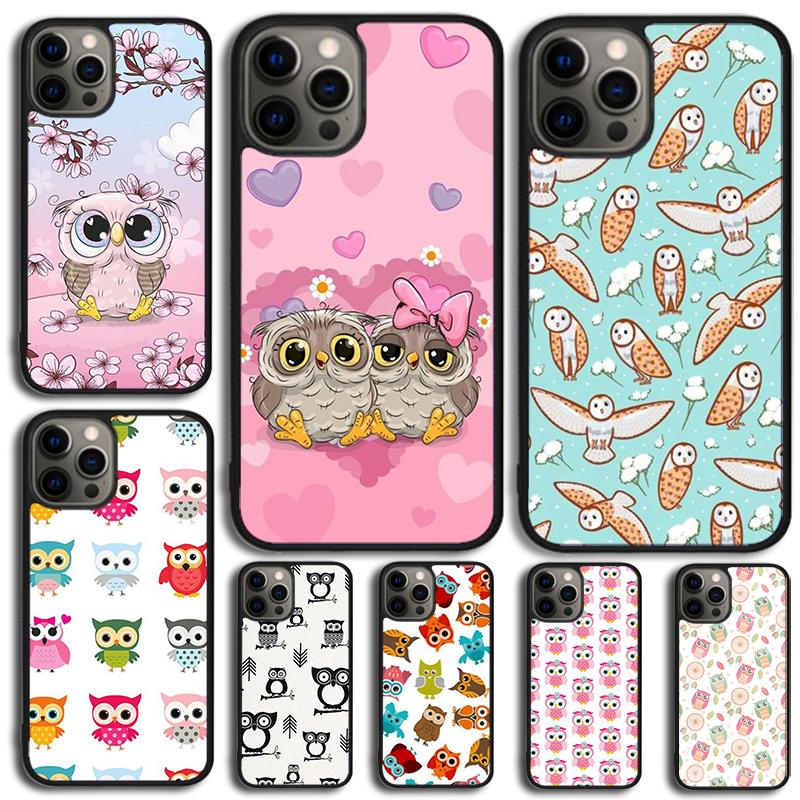 Милый Чехол для Телефона с Совами для iPhone 17 Air 15 16e 14 13 Pro Max Coque 12 11 Pro Max PLUS