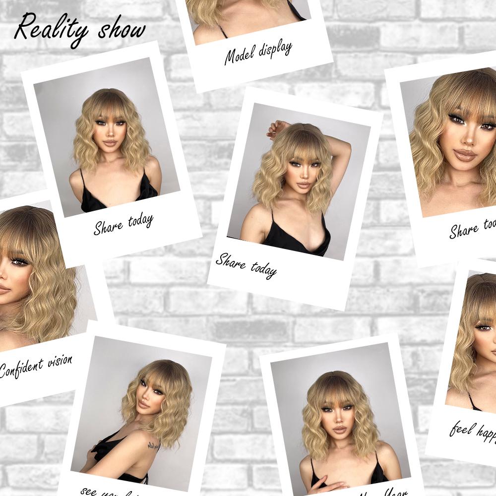 LISI HAIR Длинные синтетические парики боб для женщин, повседневная одежда, черные и коричневые длинные волнистые парики с челкой, термостойкое волокно, волосы для косплея
