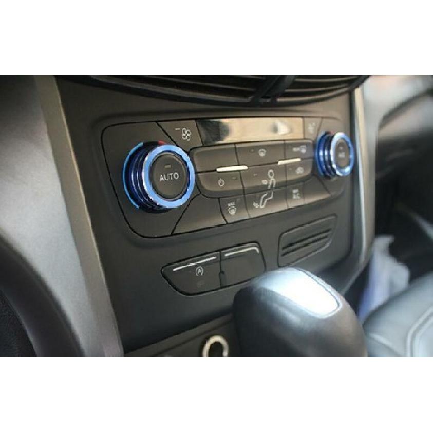 Blue Aluminum For Ford Escape Kuga 2017- Central Console AC Knob Cover Trim