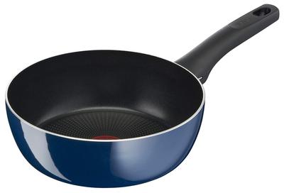 Tefal Stir Fry Pot 22 см глубокая сковорода совместимая с газовым огнем синий Intense Deep Blue D52183 "Royal Pan" антипригарное покрытие