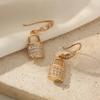Fashion Lock Shape Dangle Earrings for Women 2025 New Golden Zirconia Drop Earring Statement Party Jewelry Accessories