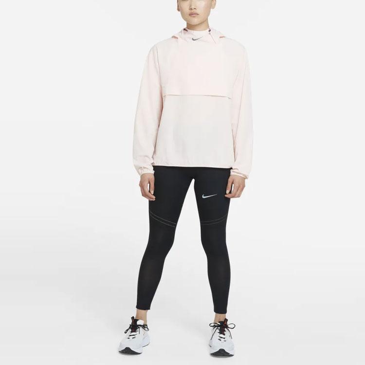 Nike Пуловер со светоотражающим логотипом Run Division, женская куртка для бега со складным капюшоном, розовая DD5394-864