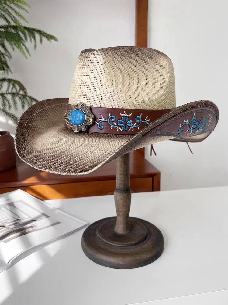 Розовая ковбойская шляпа в стиле вестерн, летняя солнцезащитная шляпа, соломенная шляпа для мужчин и женщин, ковбойская шляпа, сомбреро, хомбре