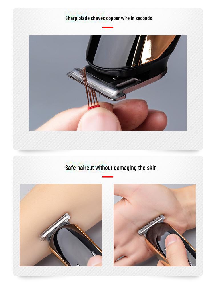 USB Rechargeable Men's Electric Hair Clipper: Multi-Function for Hair, Beard, and Nose Trimming