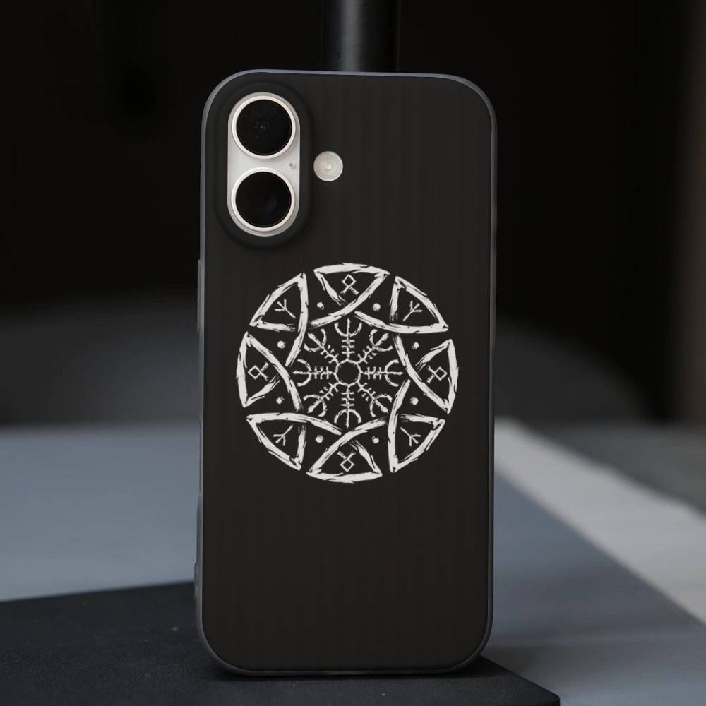 V-Викинг Логотип V-Вегвизир Роскошный Чехол Для Телефона Для IPhone 17 Air 16 15 14 13 12 11 Pro Max Pro Plus Волна Ударопрочный