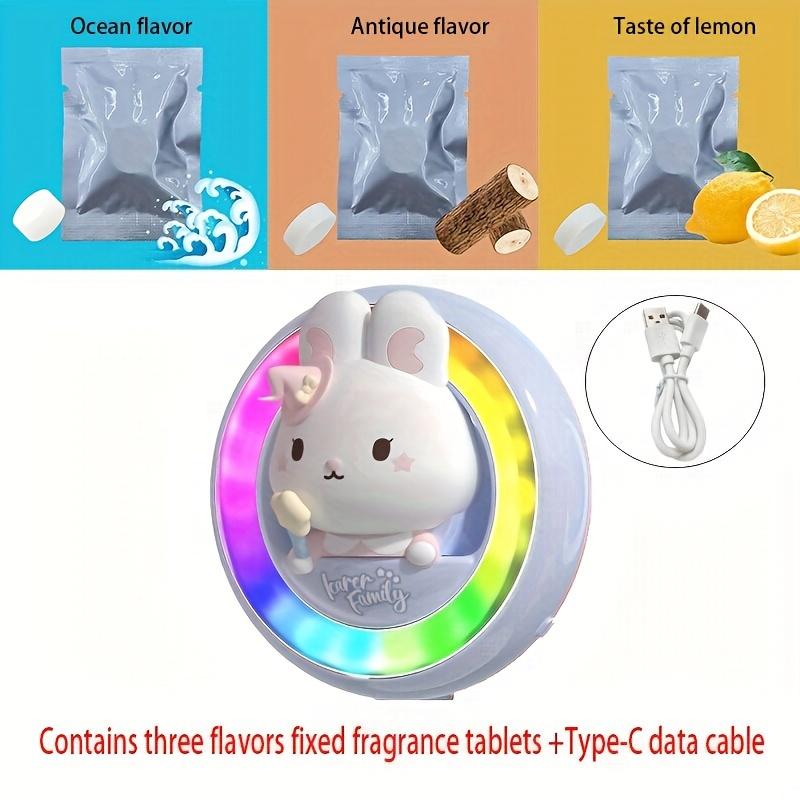 RGB LED Car Air Freshener with Music Sync - 3 Premium Scents (Ocean, Cologne, Lemon) + Type-C Cable