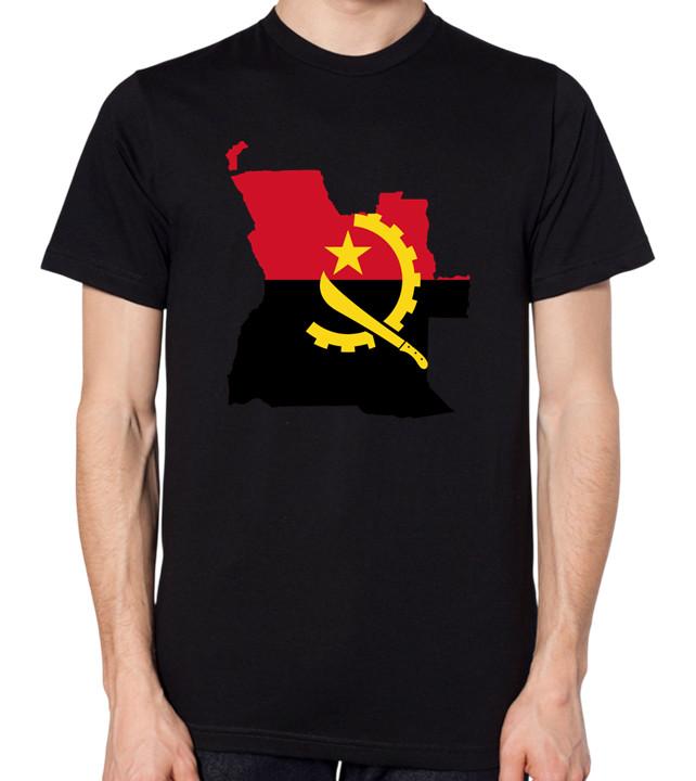 Angola Flag Map Man T-Shirt Woman Man Funny Cotton s Streetwear Tops Tee Outdoors Short-sleev