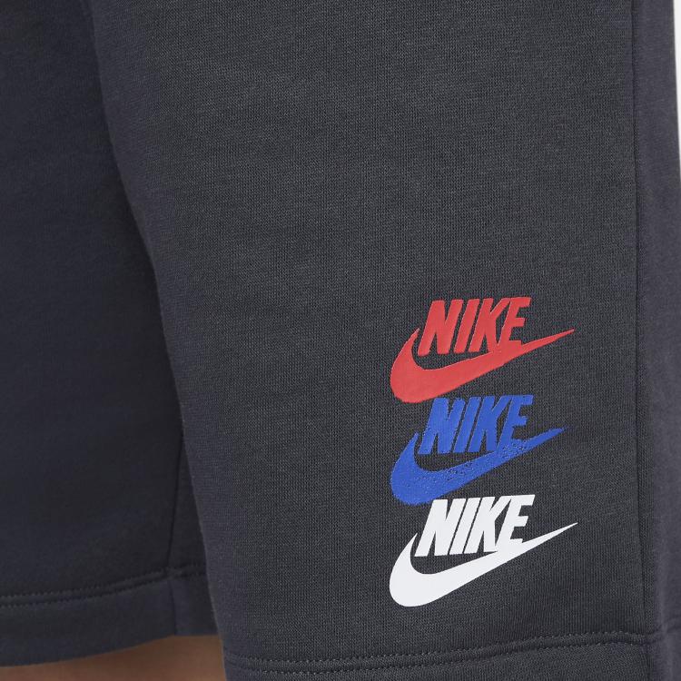 Nike Sportswear Logo Print Loose Fit Sports Shorts Kids Shorts Dark-Smoke-Gray FJ5530-070