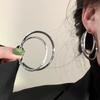Европейские и американские простые и холодные серьги-кольца большого размера с двойным кругом, женственность, передовое чувство атмосферы, серьги, новые модные серьги