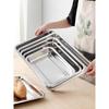 HANDUNYOU Extra Thick Rectangular Stainless Steel Tray