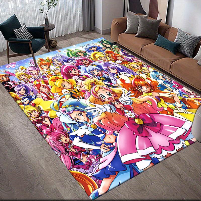 Pretty Cure Main Characters Area Rug, Pretty Cure Fan Soft Carpet, Perfect Gift.chl