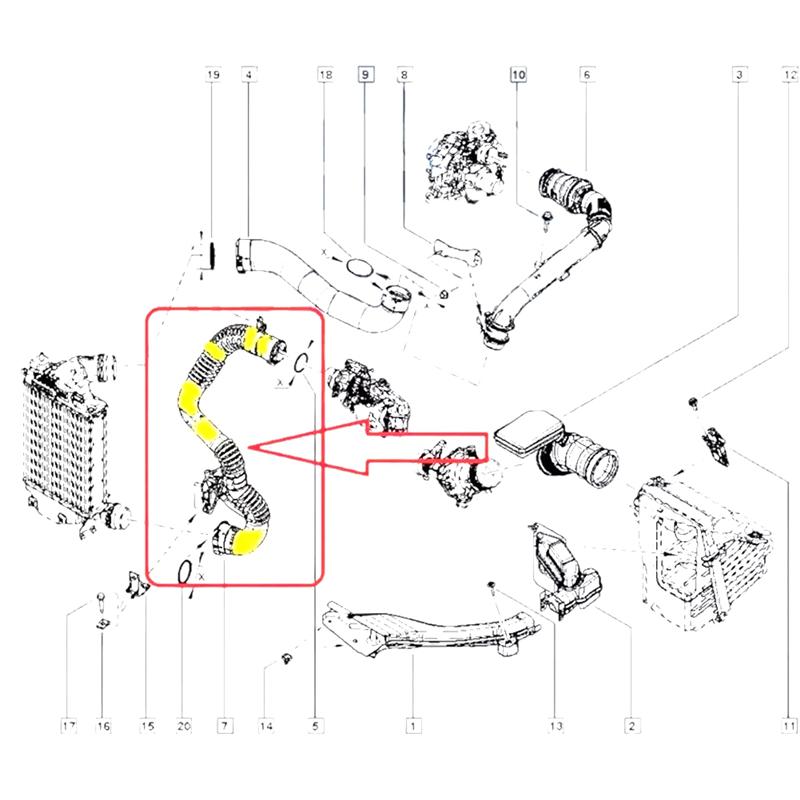 A03Z-14460HX40D Турбо Патрубок Интеркулера Турбо Воздушный Патрубок Для Nissan Qashqai Renault